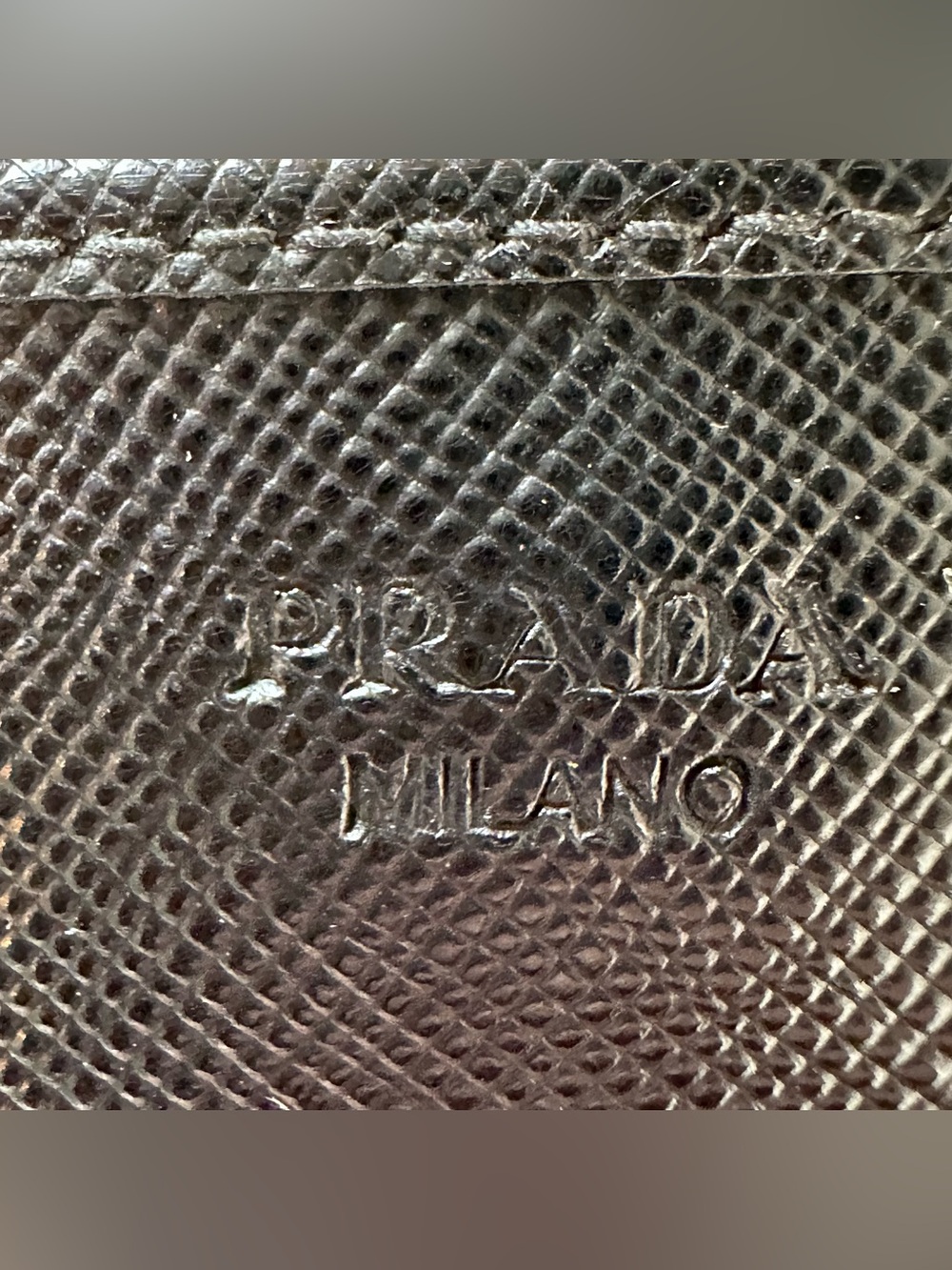 Prada Black Saffiano Metal Leather Logo Wallet On Chain - Picture 5 of 11